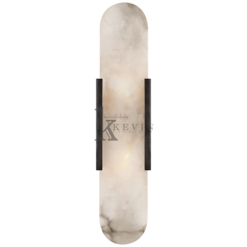 Koltin Melange Elongated Alabaster Wall Sconce wall sconce for bedroom,wall sconce for dining room,wall sconce for stairways,wall sconce for foyer,wall sconce for bathrooms,wall sconce for kitchen,wall sconce for living room Kevin Studio Inc Black H 20''