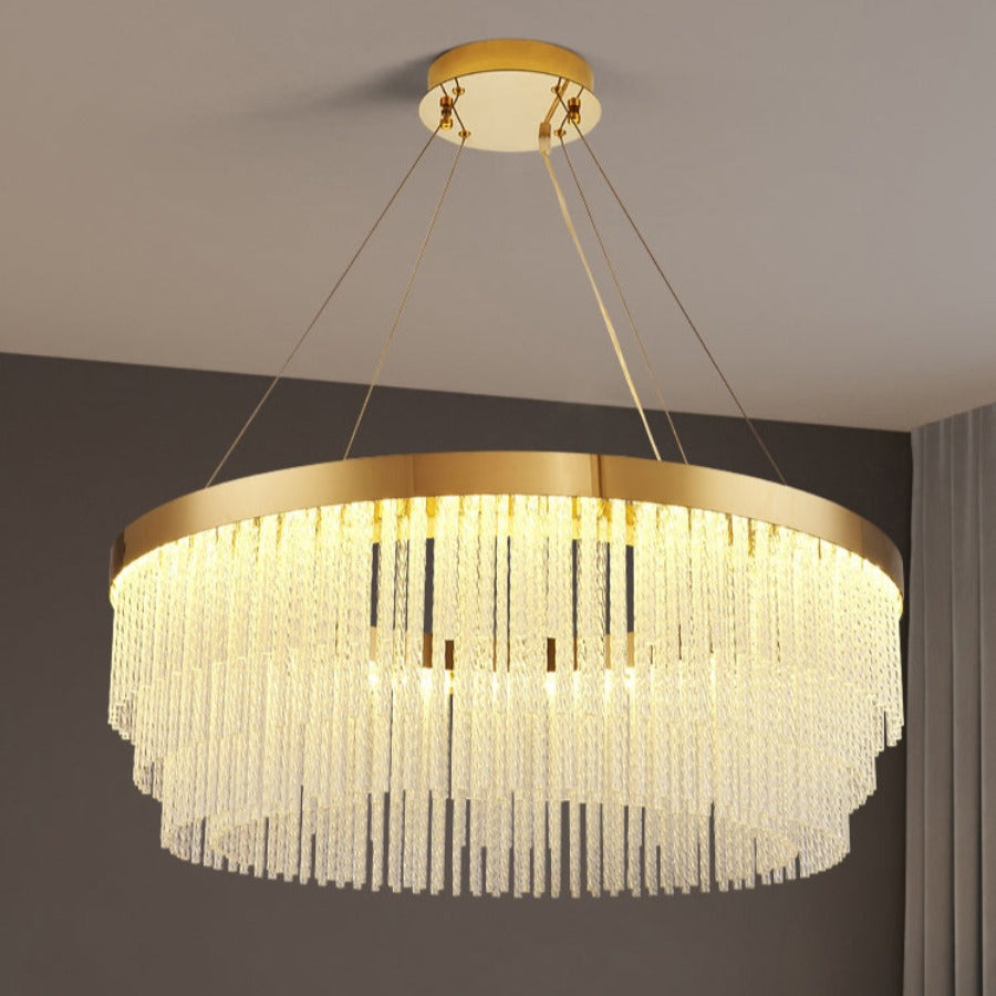 Dinah Glass Round Modern Chandelier For Living Room, Dining Room Chandelier Kevin Studio Inc