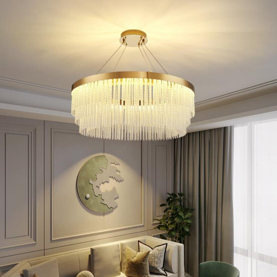 Dinah Glass Round Modern Chandelier For Living Room, Dining Room Chandelier Kevin Studio Inc
