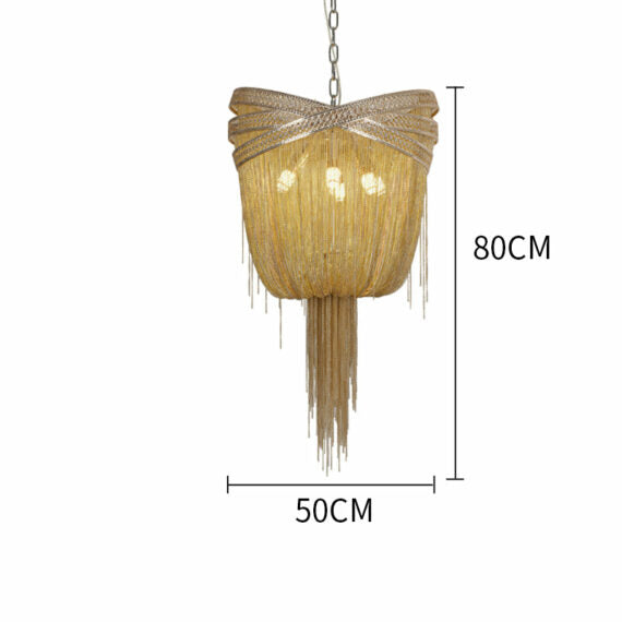 Morgan Modern Rings Chain Tassel Pendant Chandelier Chandelier Kevin Studio Inc D20" Gold