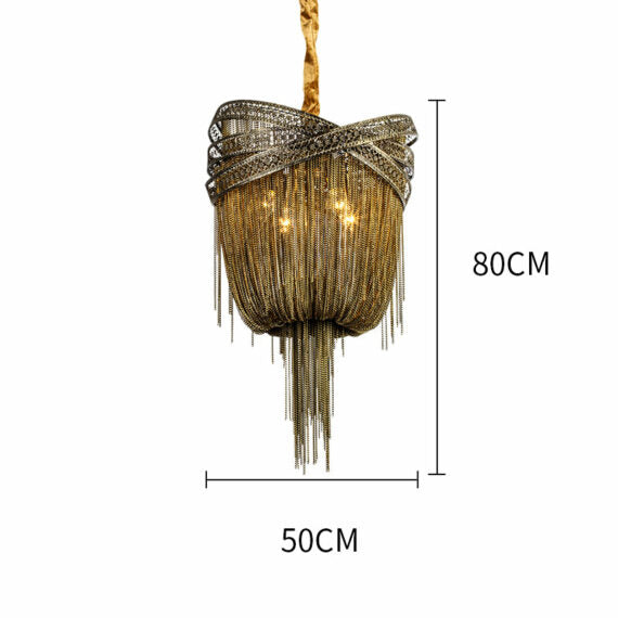 Morgan Modern Rings Chain Tassel Pendant Chandelier Chandelier Kevin Studio Inc D20" Bronze