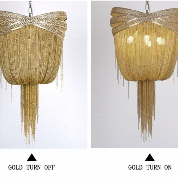 Morgan Modern Rings Chain Tassel Pendant Chandelier Chandelier Kevin Studio Inc