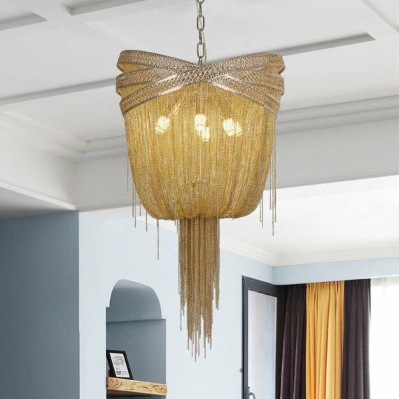 Morgan Modern Rings Chain Tassel Pendant Chandelier Chandelier Kevin Studio Inc