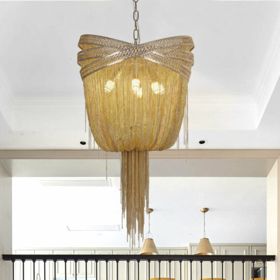 Morgan Modern Rings Chain Tassel Pendant Chandelier Chandelier Kevin Studio Inc
