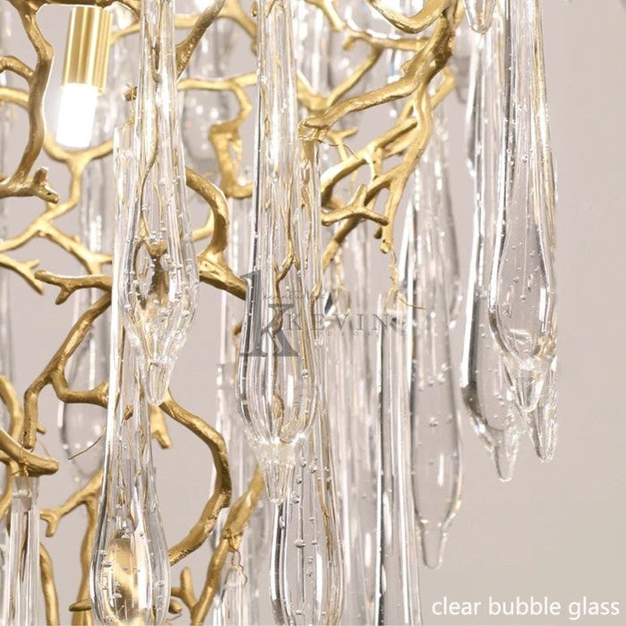 Carol Amboise Crystal Droplet Branch Staircase Chandelier Branch Chandelier Kevin Studio Inc