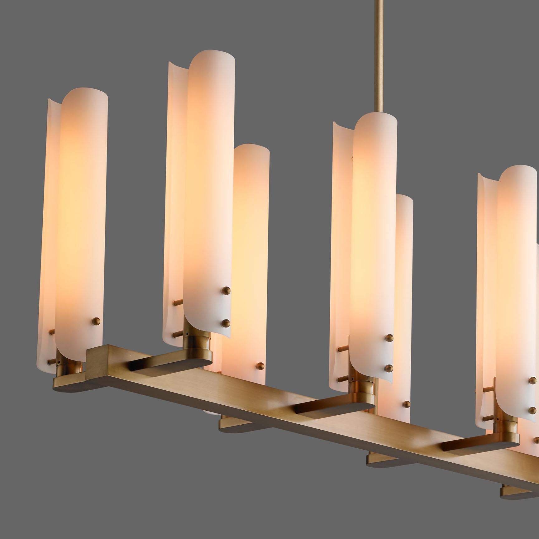 Lydia Modern Linear Glass Chandelier Over Dining Table Chandelier Kevin Studio Inc