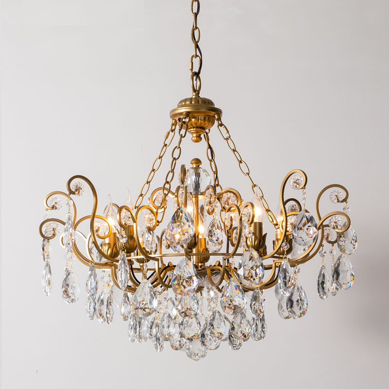 Liora French Retro Creative Crystal Chandelier chandeliers for dining room,chandeliers for stairways,chandeliers for foyer,chandeliers for bedrooms,chandeliers for kitchen,chandeliers for living room Kevin Studio Inc 34.6"  