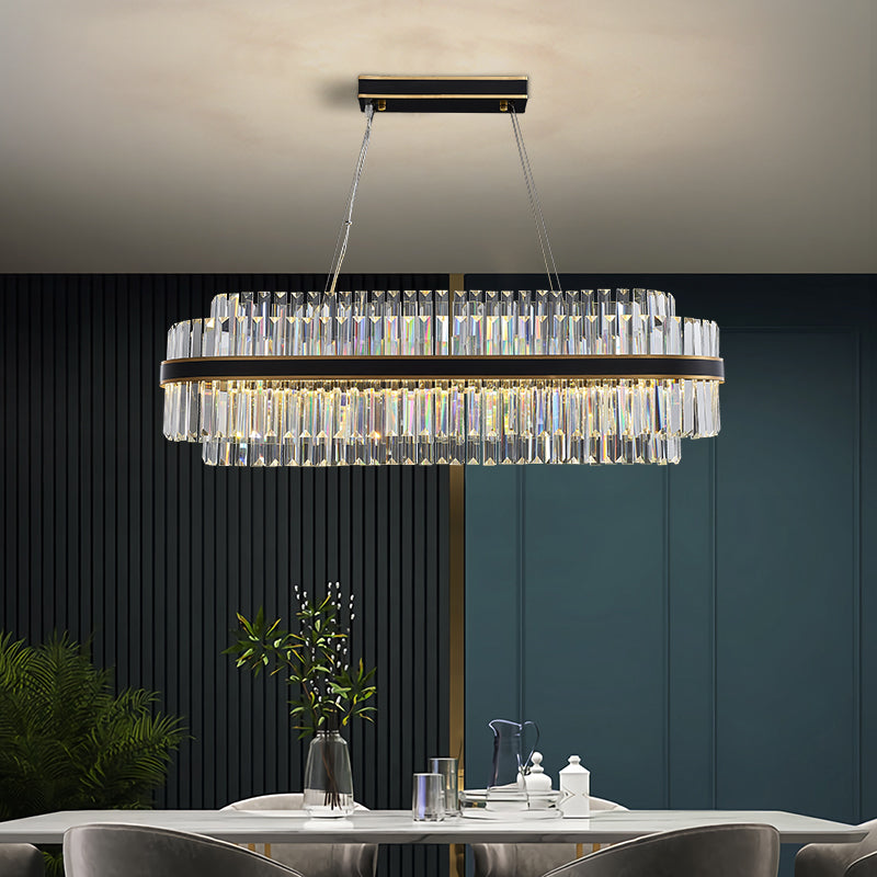 Anwen Luxury Crystal Rectangular Chandelier chandeliers for dining room,chandeliers for stairways,chandeliers for foyer,chandeliers for bedrooms,chandeliers for kitchen,chandeliers for living room Kevin Studio Inc   