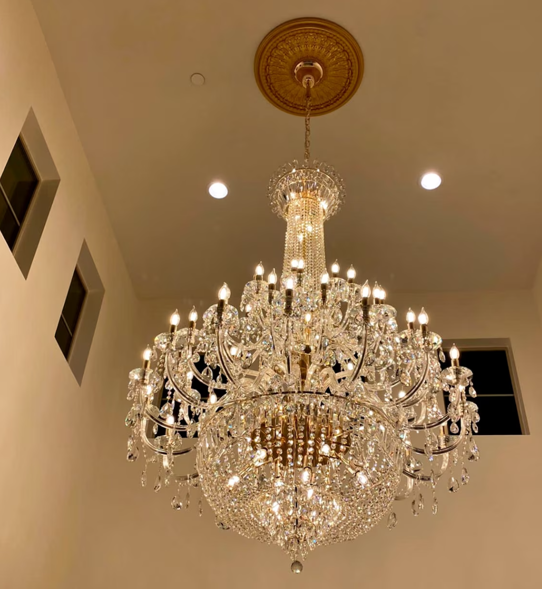 Extra Large European-style Multi-layers Candle Luxury Crystal Chandelier Gold Art Foyer/Staircase Decorative Light Fixture Chandeliers Kevinstudiolives   