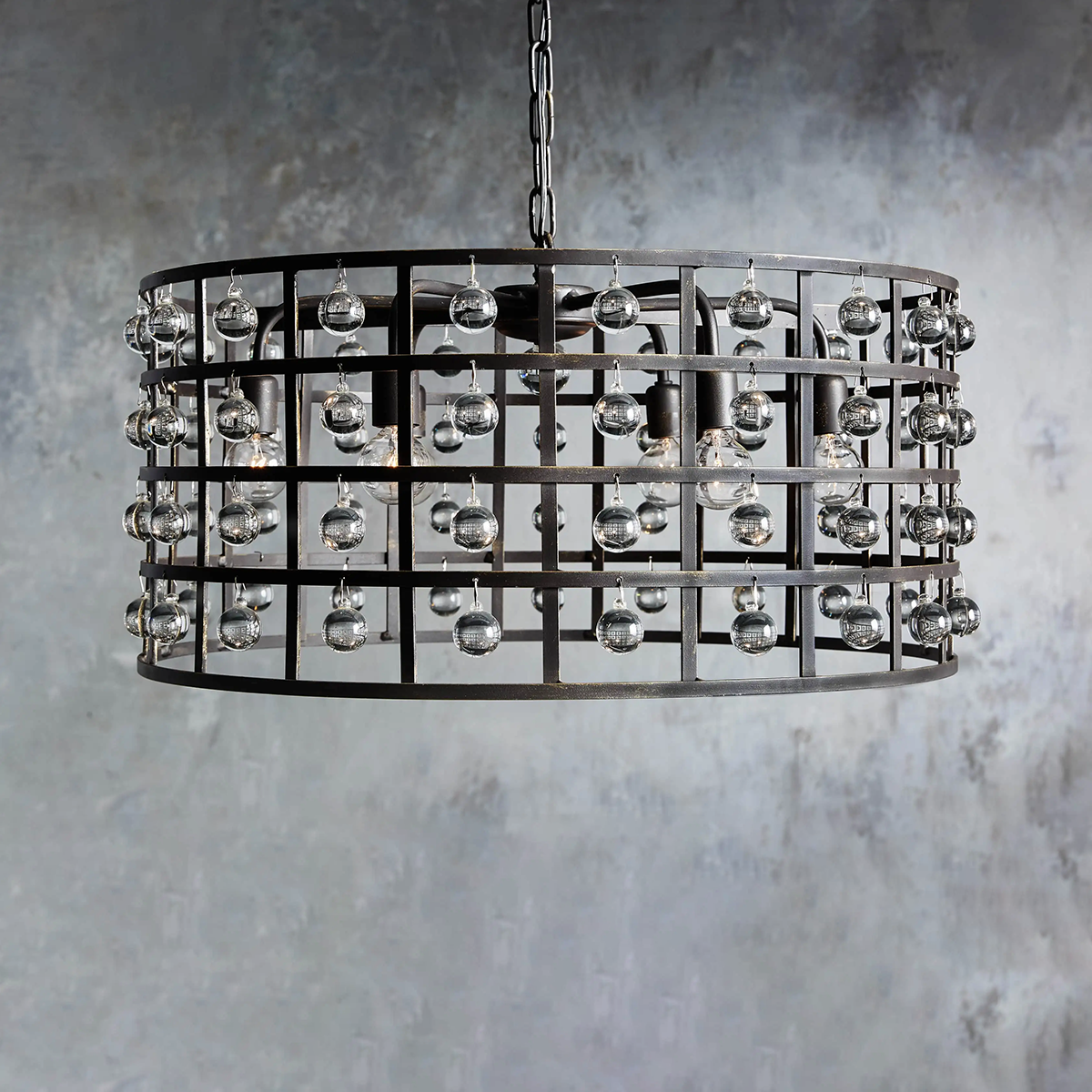 Moder  Cage Round Chandelier Lighting Kevin Studio Inc   