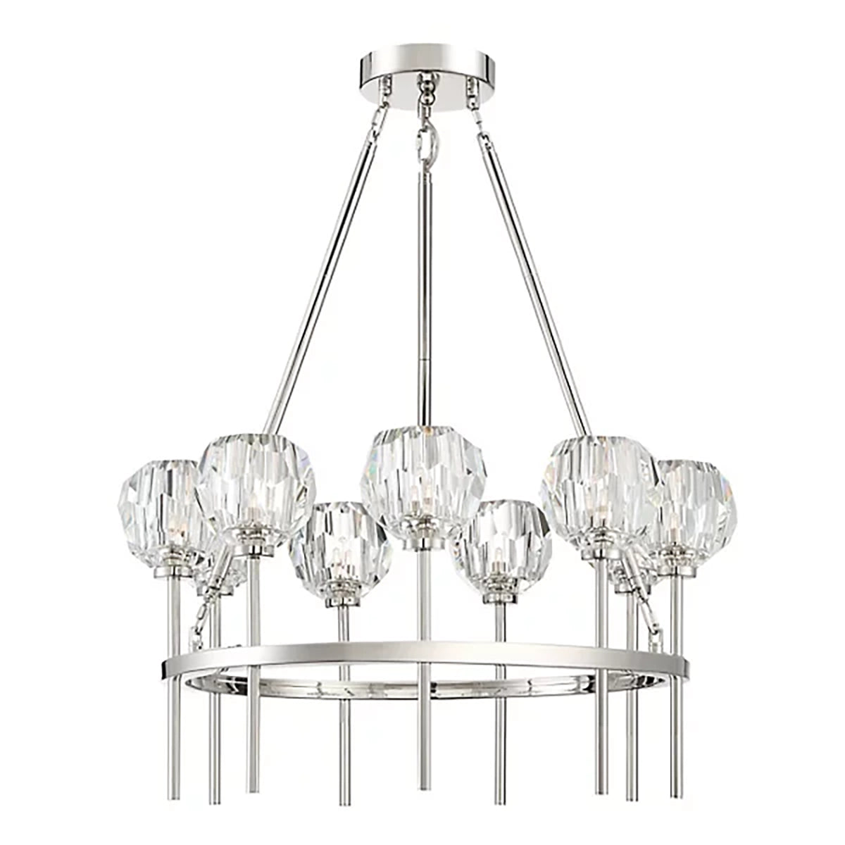 Floris Modern Crystal Rods Round Chandelier Chandeliers Kevin Studio   