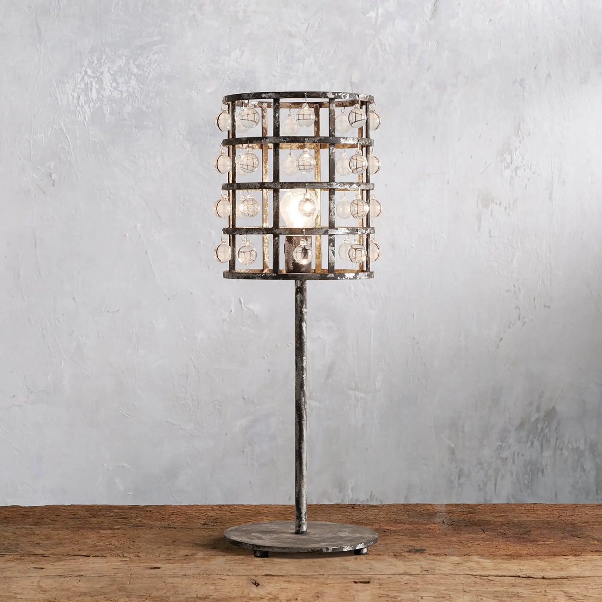 Moder Cage Table Lamp Lighting Kevin Studio Inc SILVER CLAY  