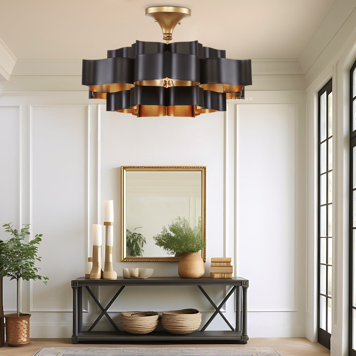 Grand Lotus Small Black Chandelier NORMAL Kevin Studio   