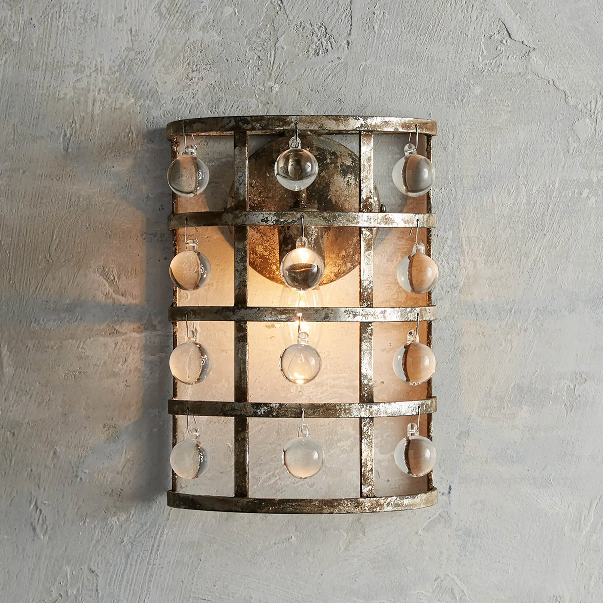 Moder Cage Wall Sconce Lighting Kevin Studio Inc SILVER CLAY  