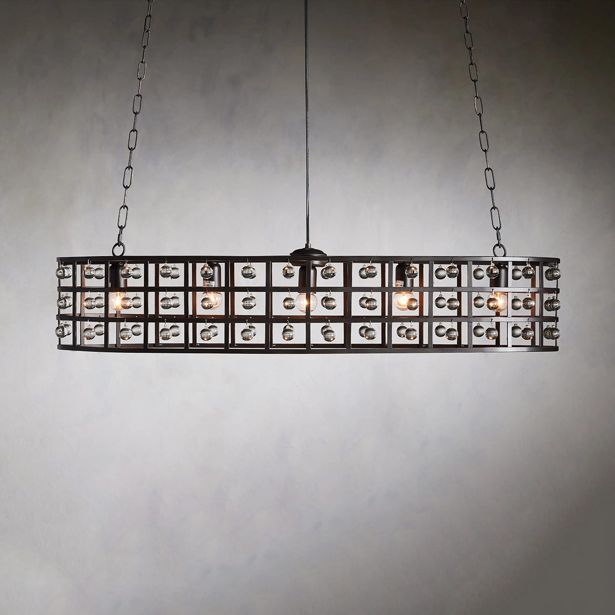 Moder Cage 5-Light Oval Chandelier Lighting Kevin Studio Inc BRONZE  