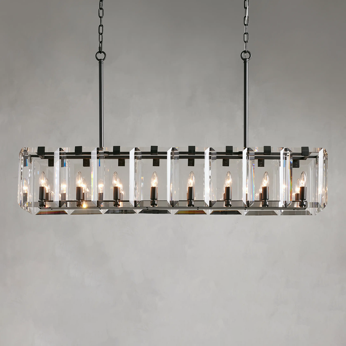 Amaya Rectangular Chandelier Lighting Kevin Studio Inc BRONZE 16 LIGHT 