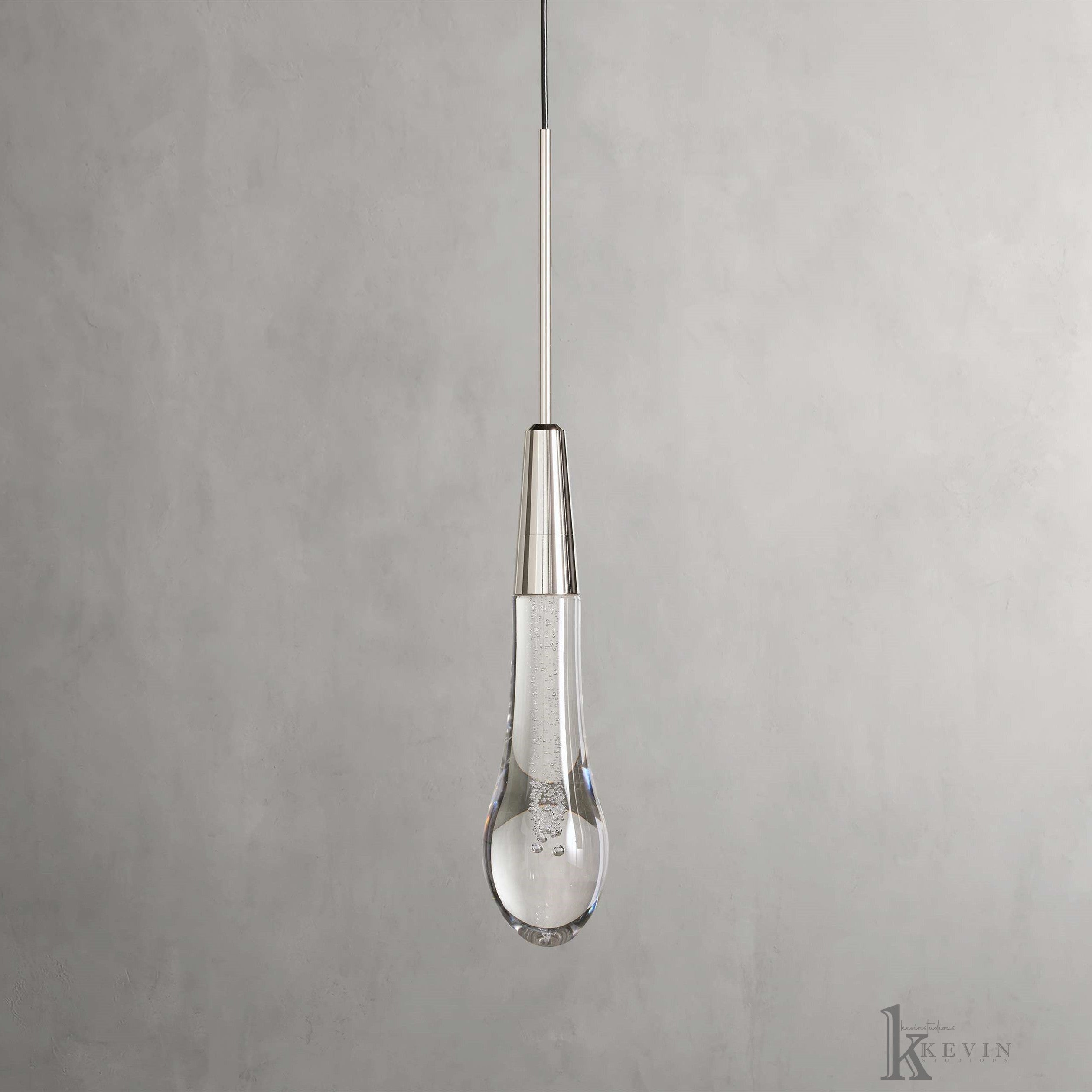 Soltaire Luminara Teardrop Modern Glass Pendant Lamp, Kitchen Island Pendant Light Pendant Lamp Kevin Studio Inc   