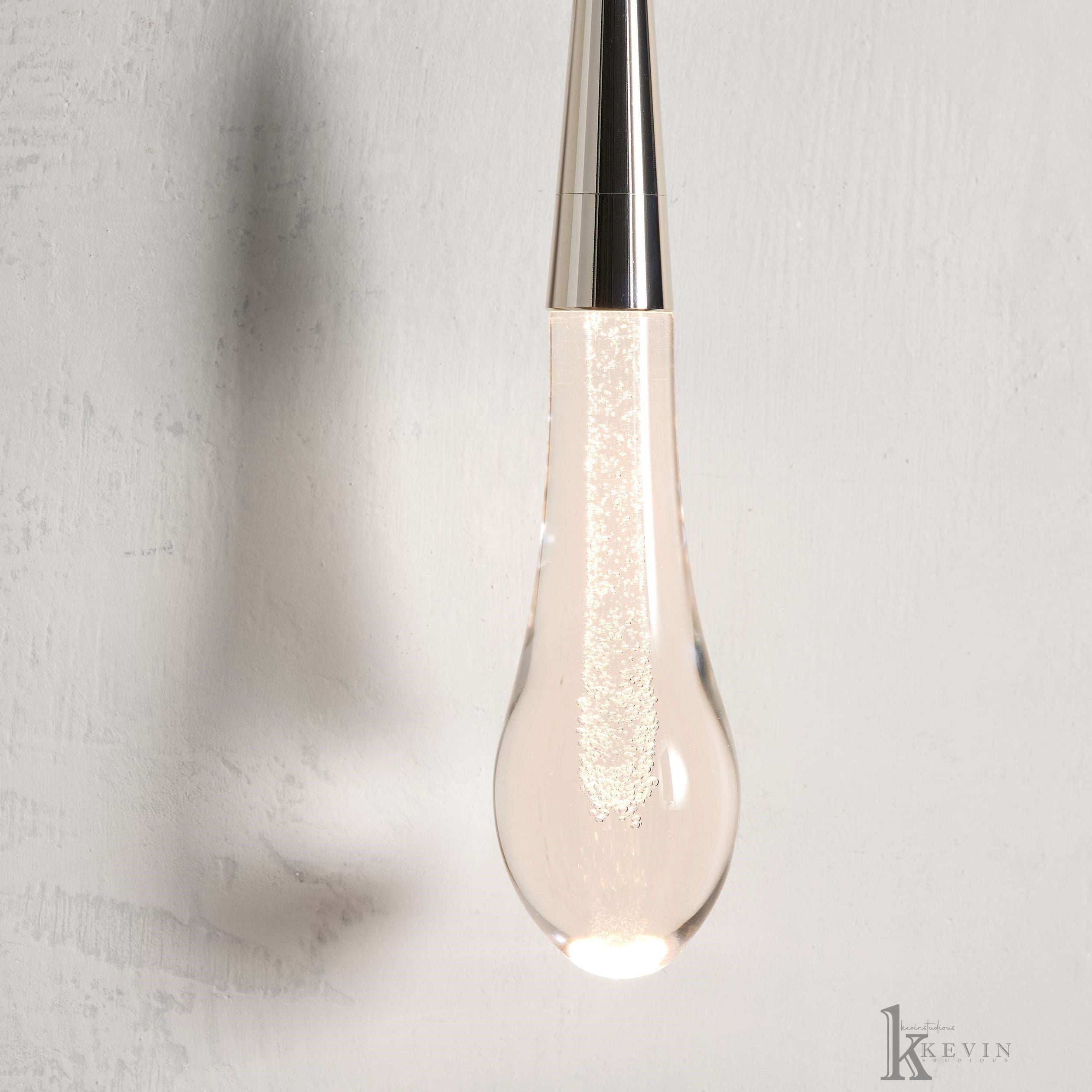 Soltaire Luminara Teardrop Modern Glass Wall Sconce Wall Light Fixtures Kevin Studio Inc   