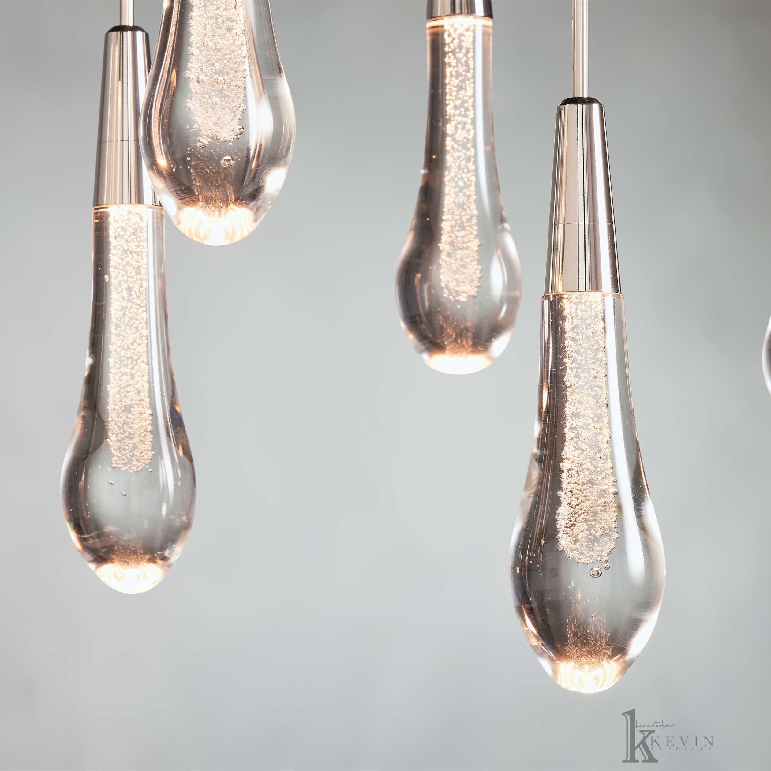 Soltaire Luminara Teardrop Modern Glass Linear Chandelier Chandelier Kevin Studio Inc   