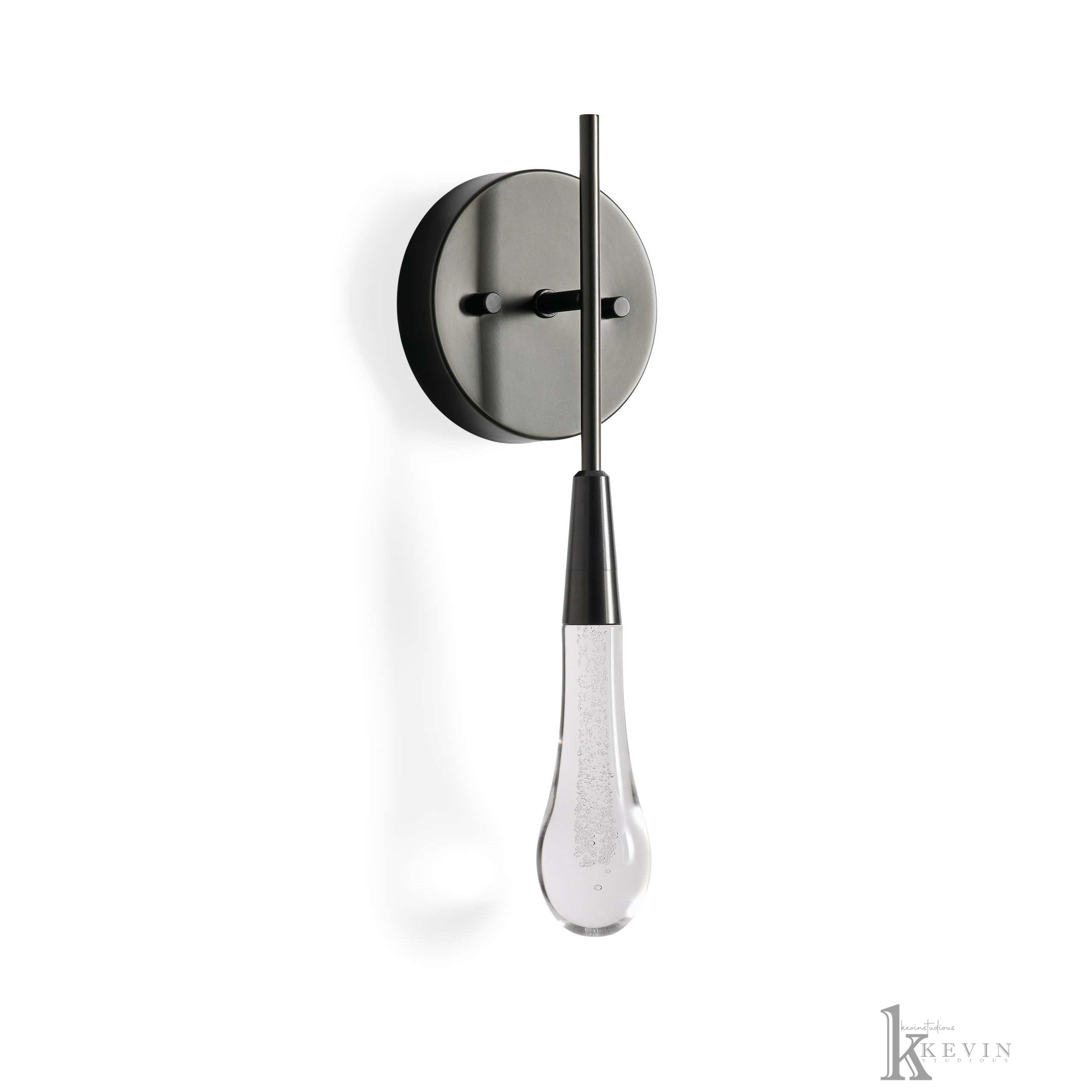 Soltaire Luminara Teardrop Modern Glass Wall Sconce Wall Light Fixtures Kevin Studio Inc Black  