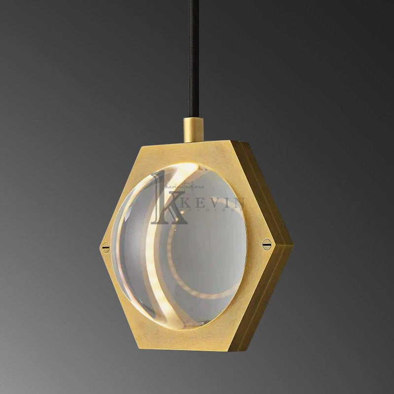 Rodie Modern Crystal Ball Pendant Light, Kitchen Island Pendant Pendant Light Kevin Studio Inc Lacquered Burnished Brass  