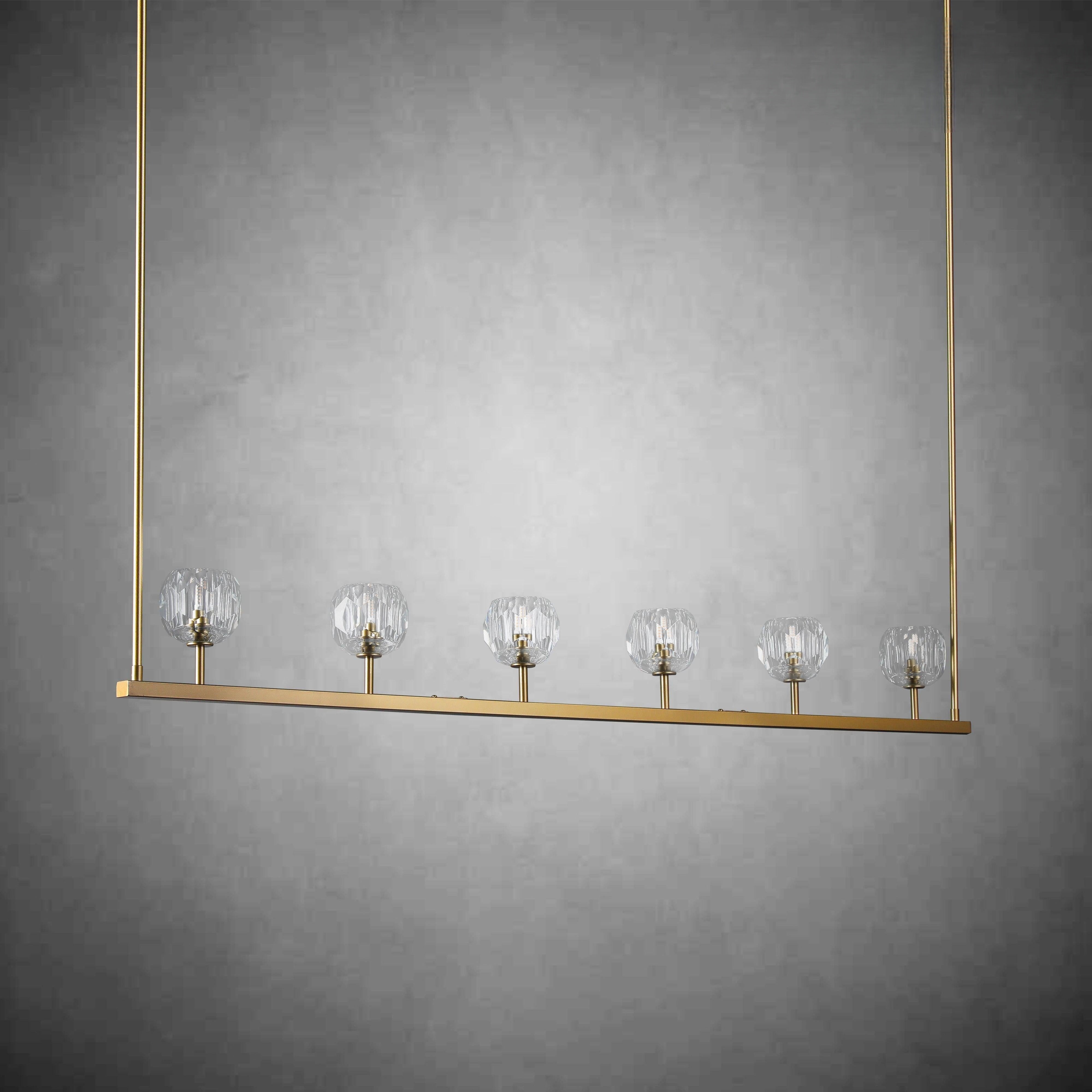 Bille De Crystal Ball Linear Chandelier 48” 60"