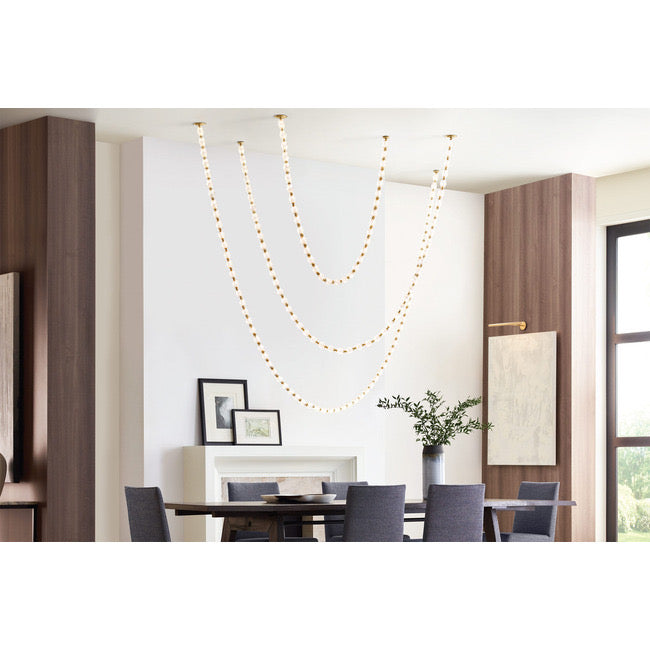 Luxury Crystal Beaded Long Chandelier for High Ceiling 12ft/10ft（customize） Pendant Light Kevin Studio Bronze 12ft（144”） 