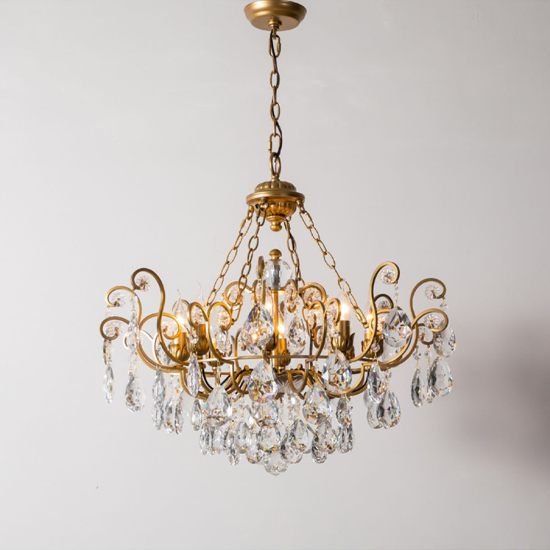 Liora French Retro Creative Crystal Chandelier chandeliers for dining room,chandeliers for stairways,chandeliers for foyer,chandeliers for bedrooms,chandeliers for kitchen,chandeliers for living room Kevin Studio Inc 28.35"  