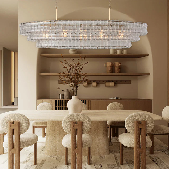 Evadne Modern Glass Oval Chandelier chandeliers for dining room,chandeliers for stairways,chandeliers for foyer,chandeliers for bedrooms,chandeliers for kitchen,chandeliers for living room Kevin Studio Inc   