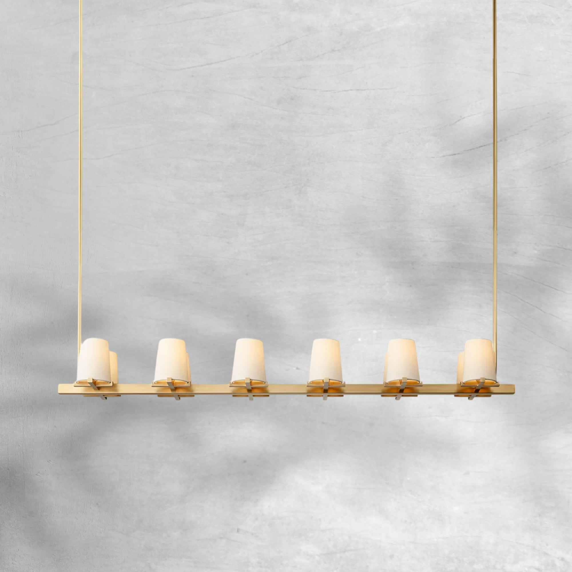 Paricia Fabric Shade Linear Chandelier 49" 60"