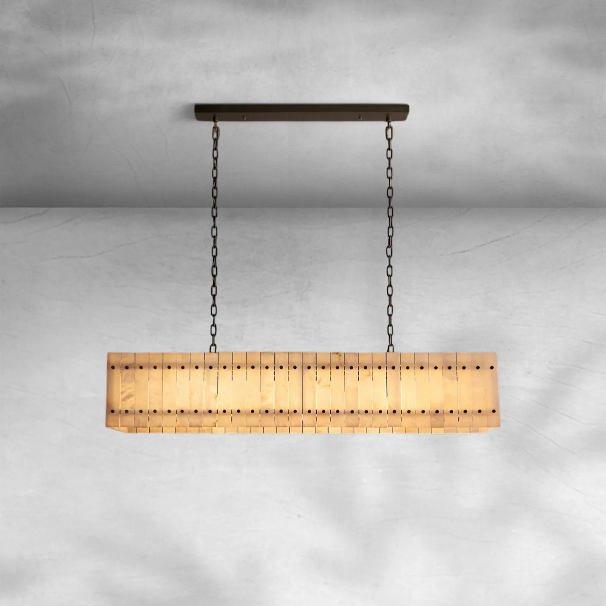 Sun Marcus Alabaster Linear Chandelier 54"72"