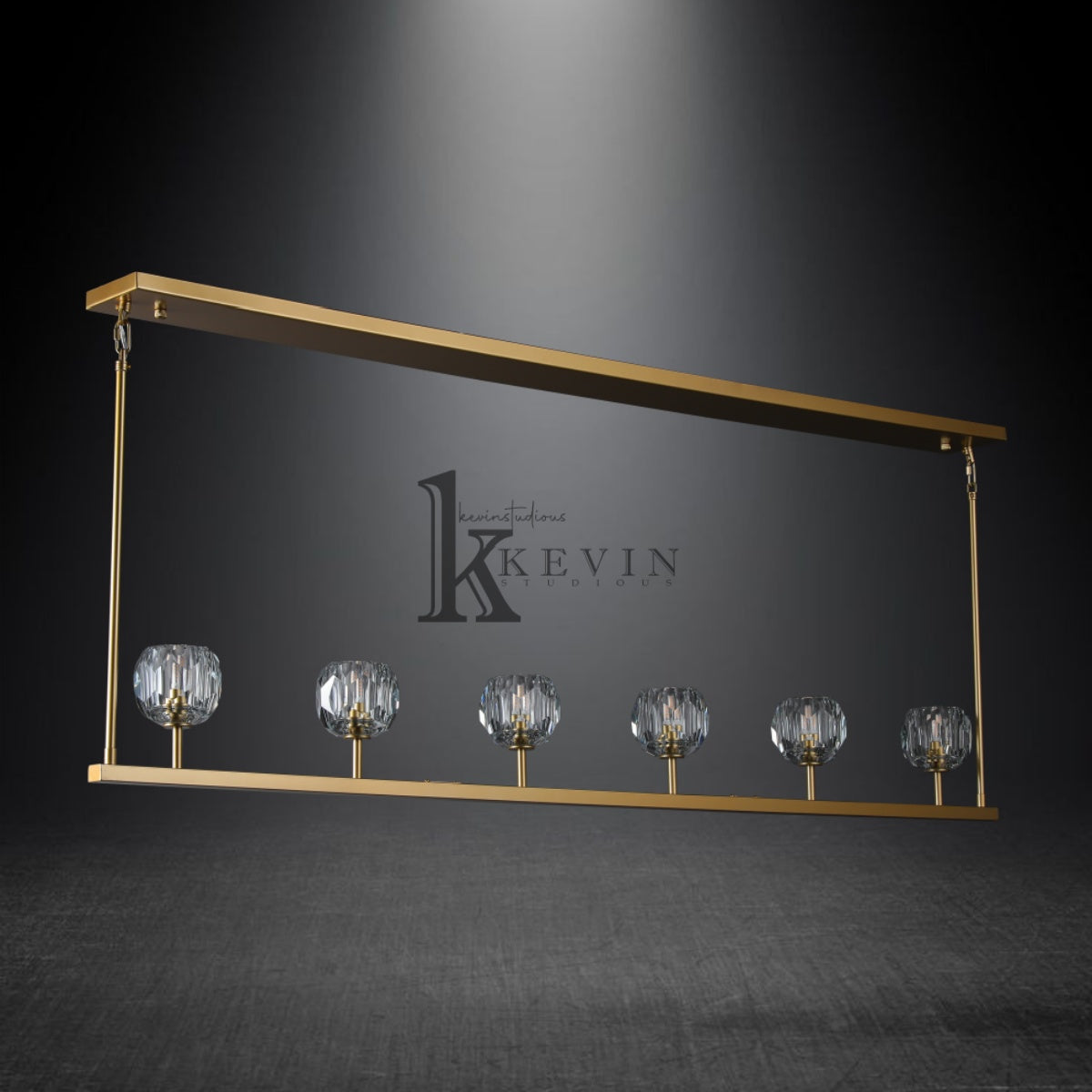 Kristal Modern Crystal Ball Linear Chandelier 48", 60"