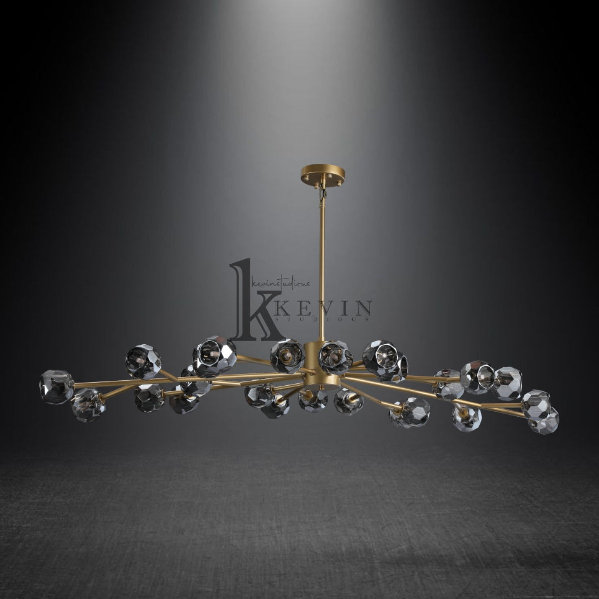 Kristal modern crystal ball round chandelier 24", 36", 48", 60", 72. Crystal ball colors available (Clear/Smoky).