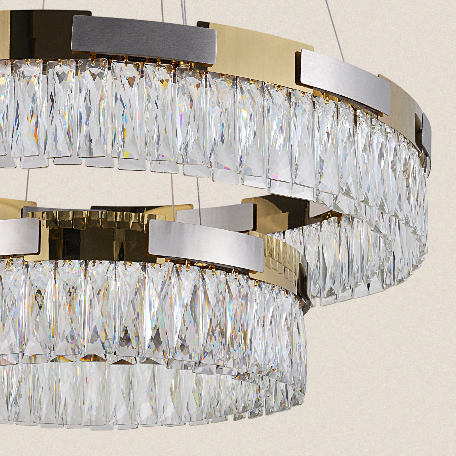 Luxury Double Ring Crystal Chandelier