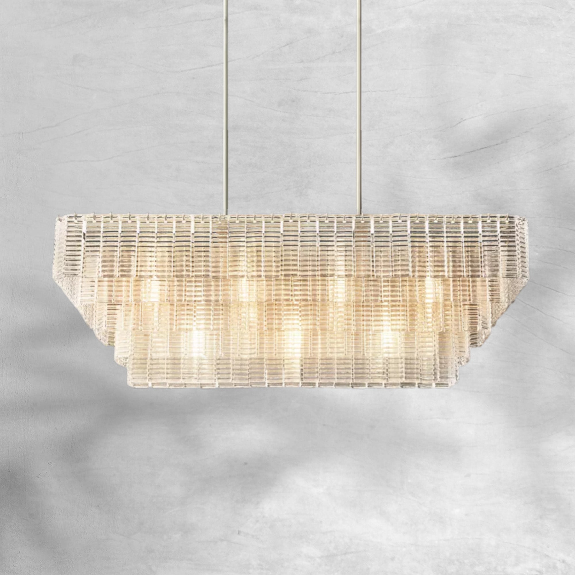 Sirena Clear Rectangle Chandelier 59"