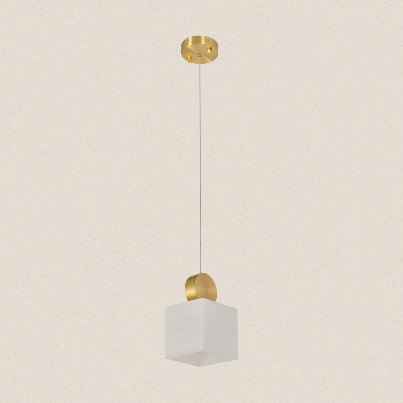 Modern Cube Alabaster Pendant Light