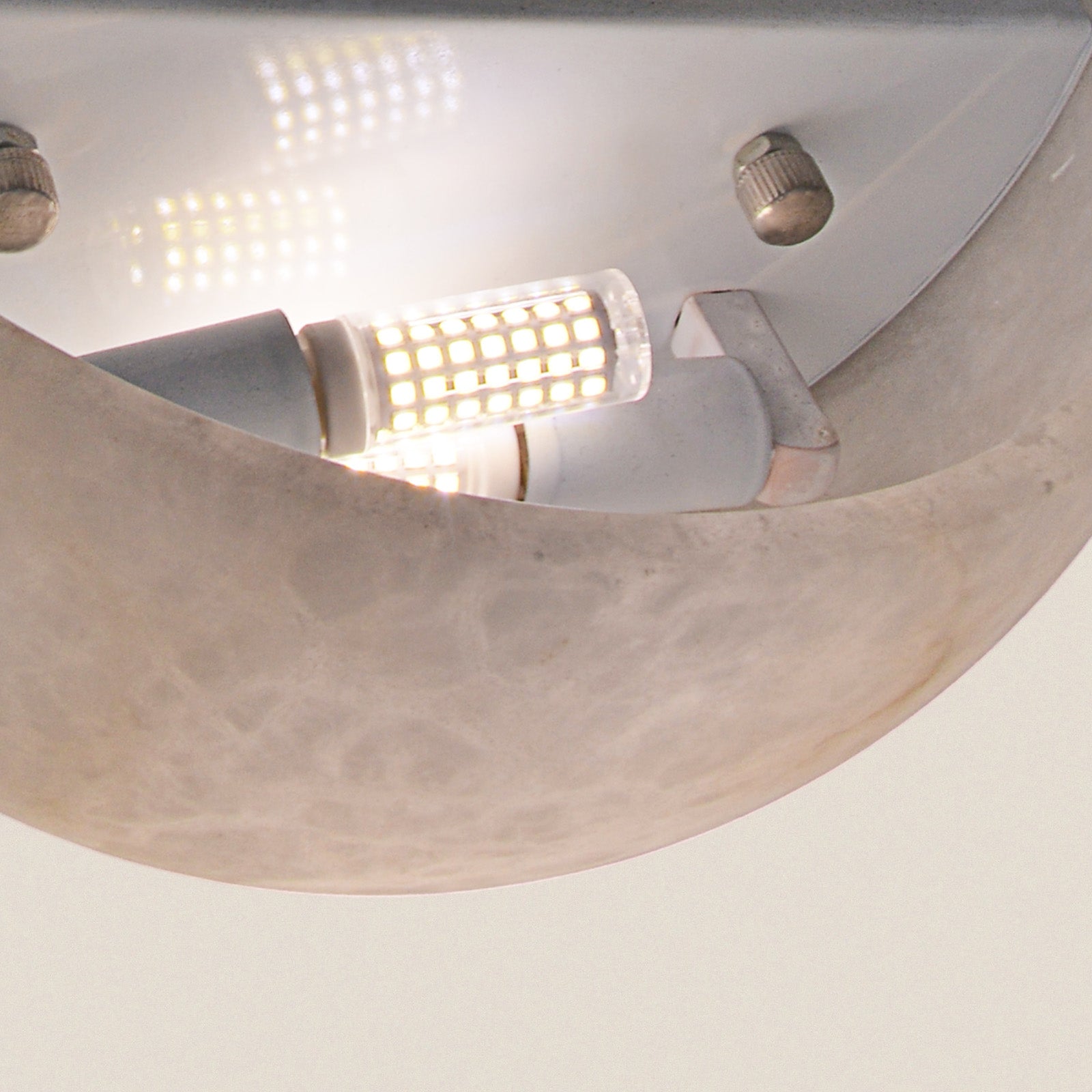 Natural Alabaster Half Dome Design Wall Sconce