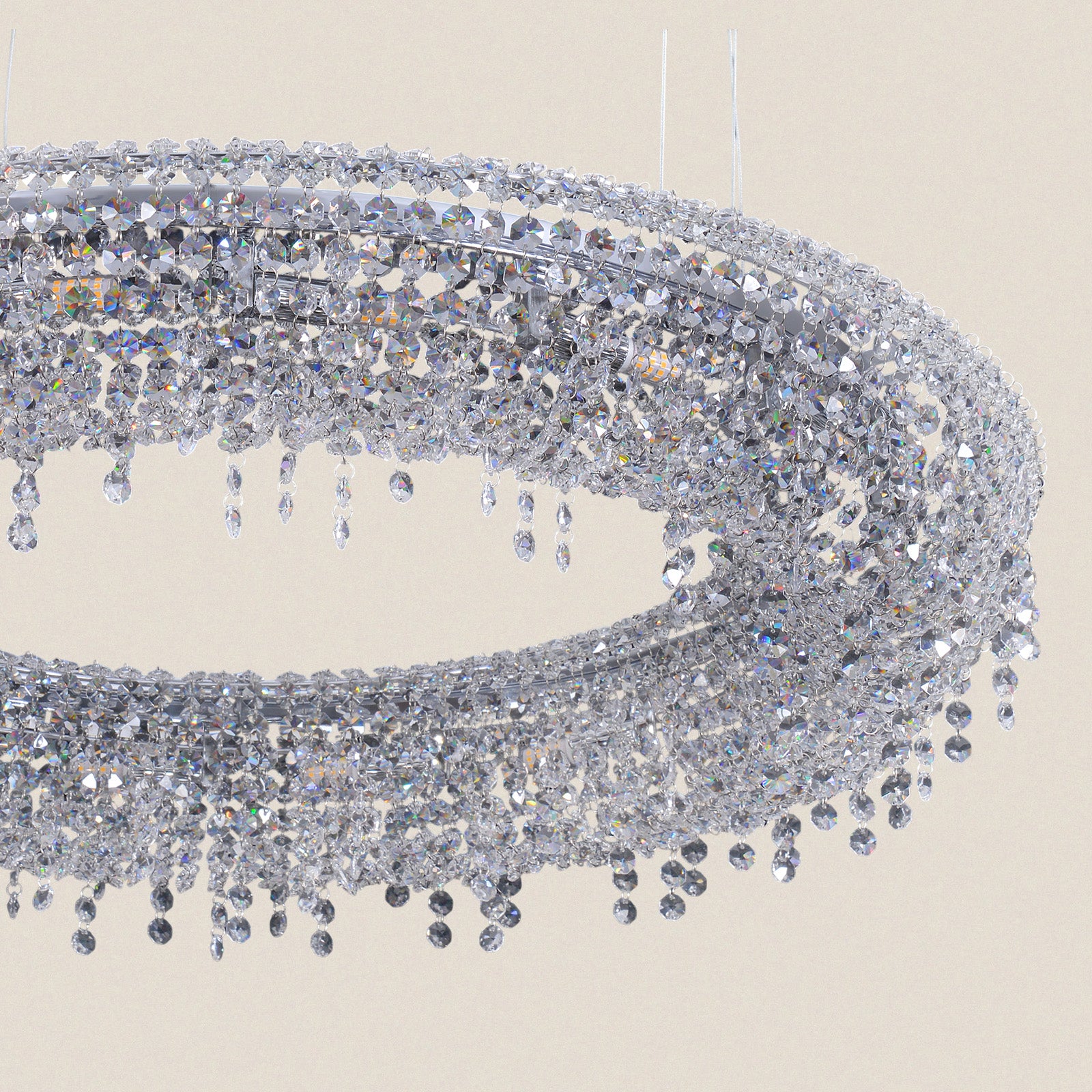 Modern Oval Crystal Chandelier