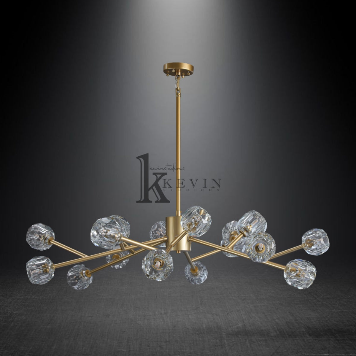 Kristal modern crystal ball round chandelier 24", 36", 48", 60", 72. Crystal ball colors available (Clear/Smoky).