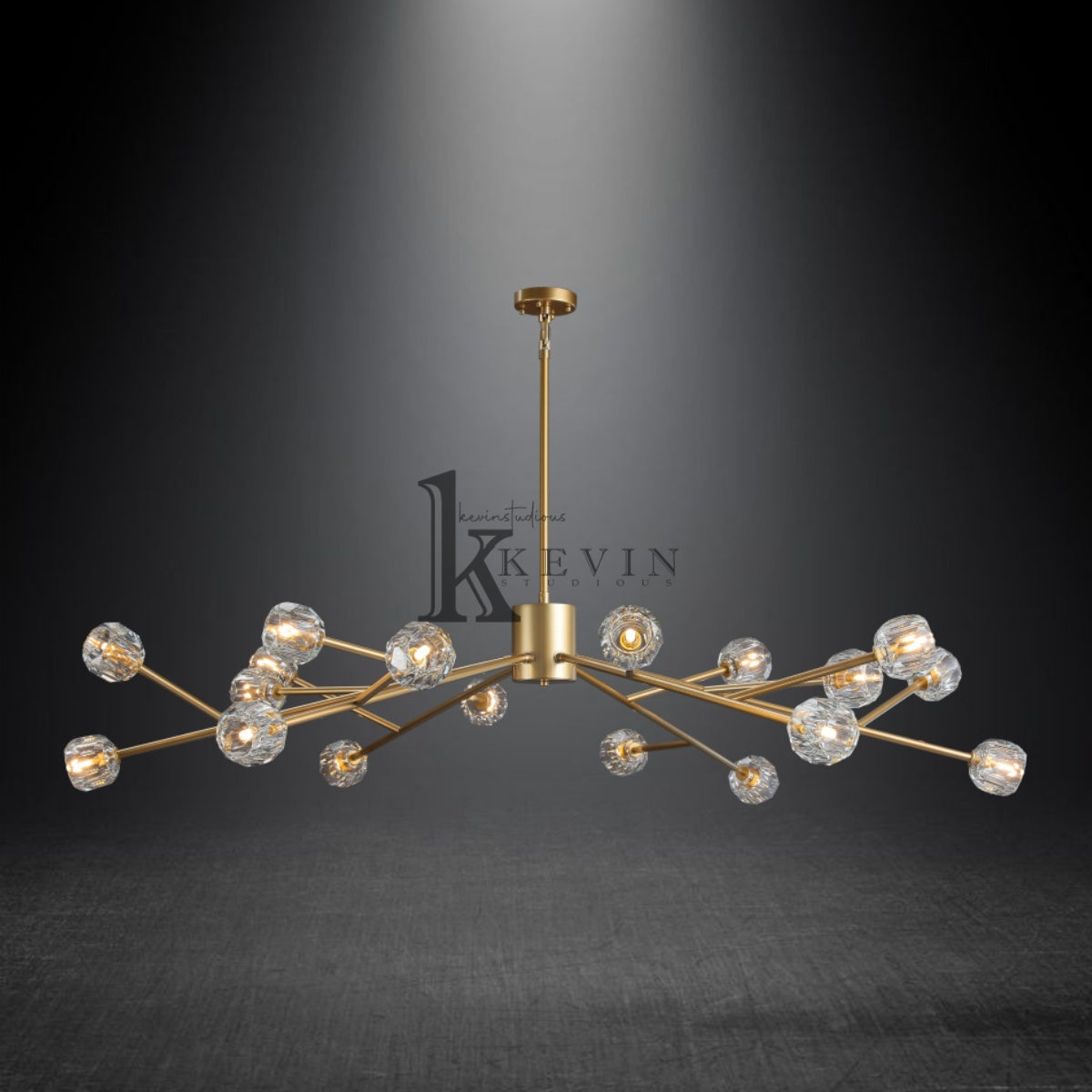 Kristal modern crystal ball round chandelier 24", 36", 48", 60", 72. Crystal ball colors available (Clear/Smoky).