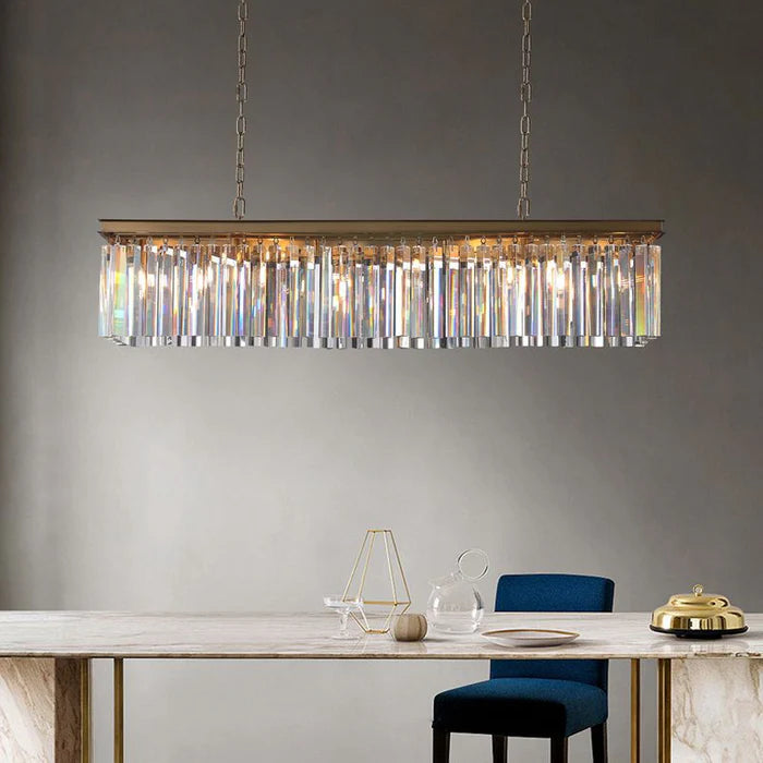Rhysol Crystal Rectangular Chandelier 49", 59"