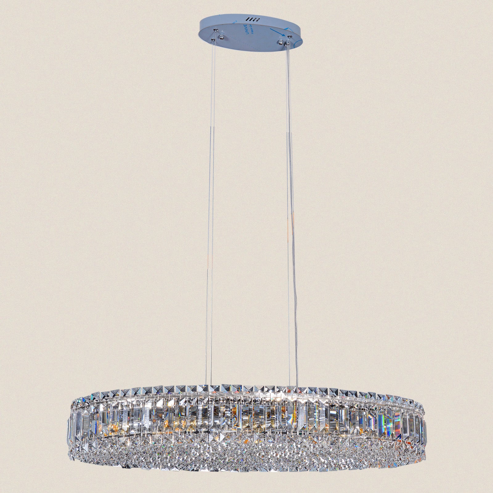 Modern Round Crystal Ring Chrome Chandelier