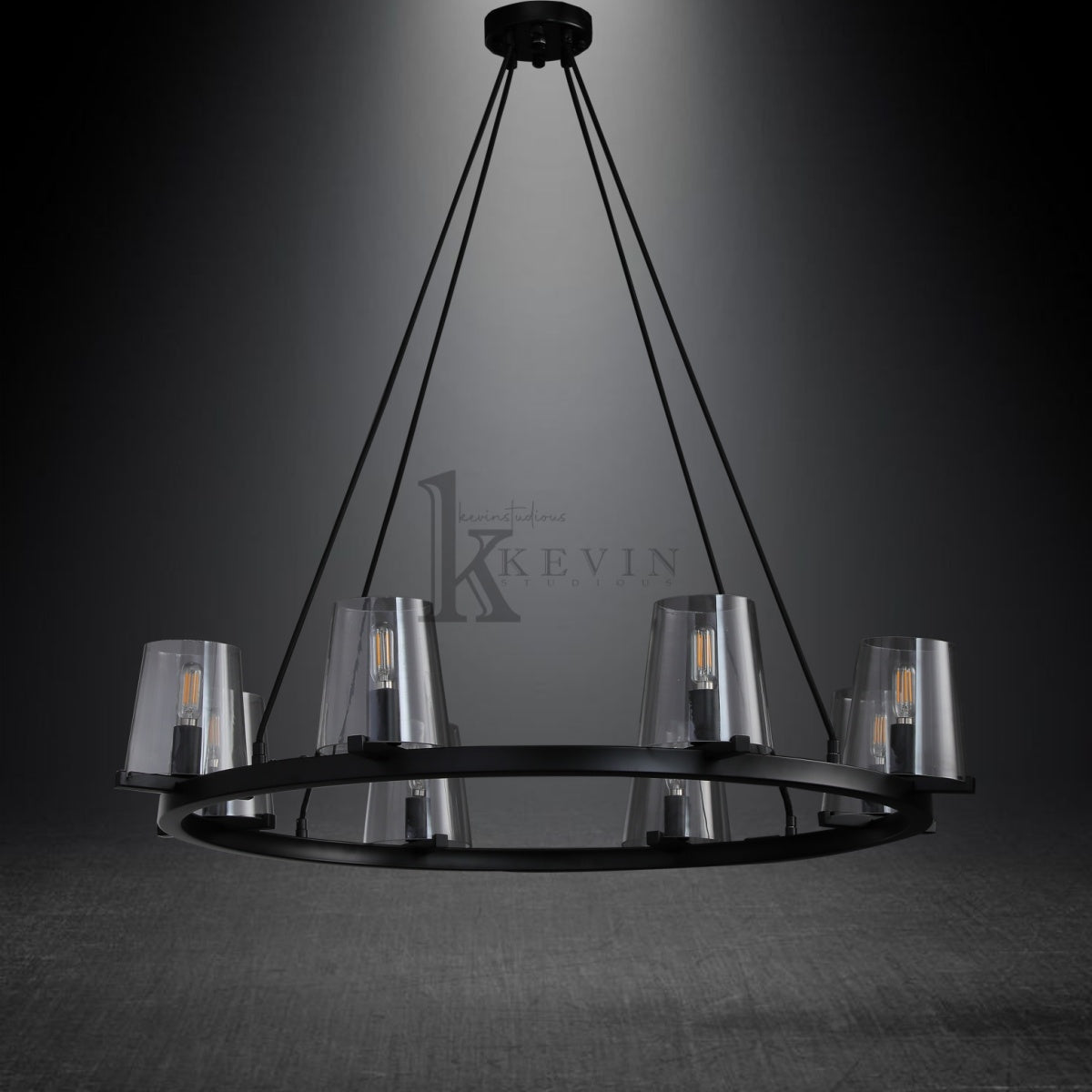 Joshua Modern Clear Glass Shade Round Pendant Light