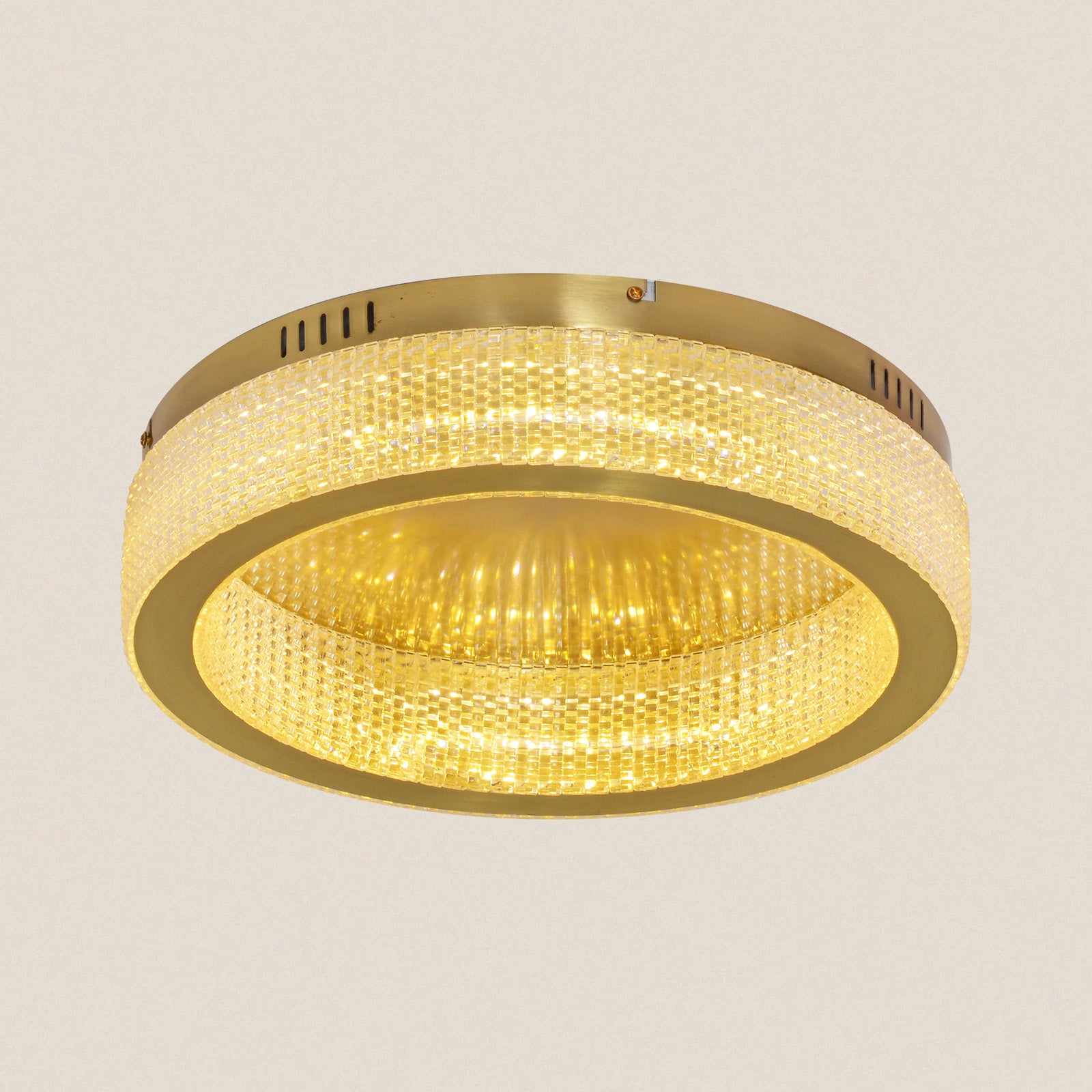 Modern Crystal Gold Flush Mount Ceiling Light