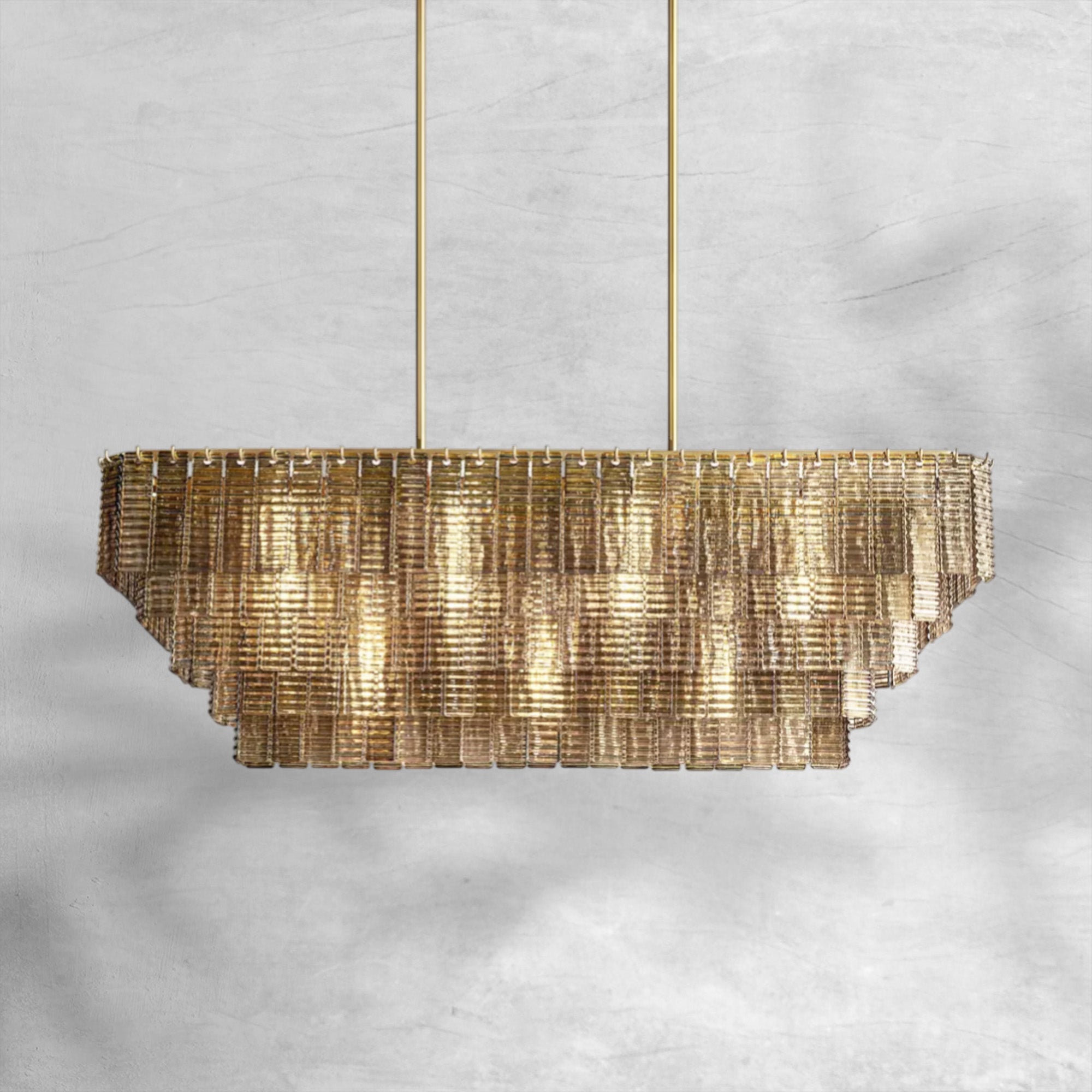 Sirena Smoke Rectangle Chandelier 59"