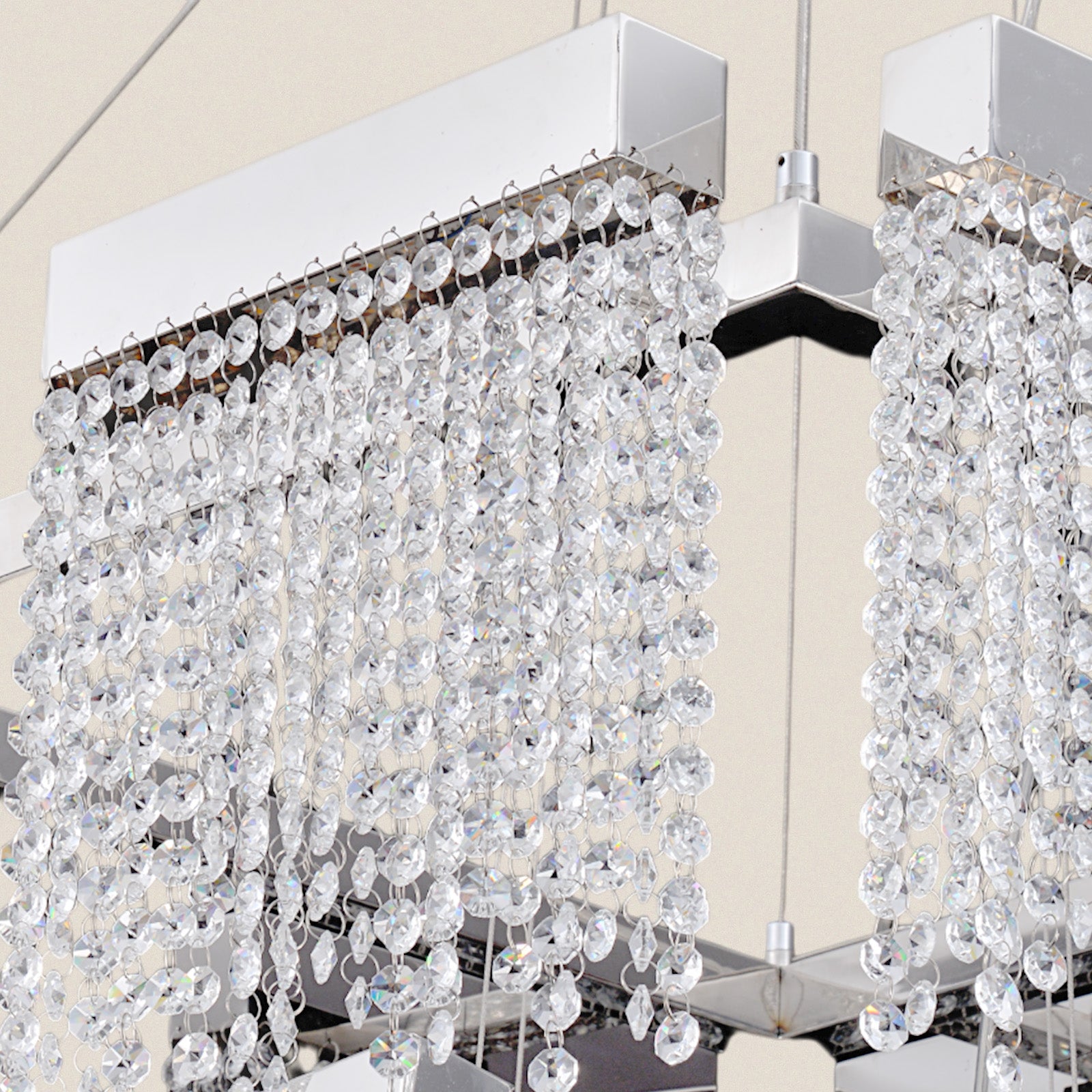Modern Rectangular Crystal Chandelier