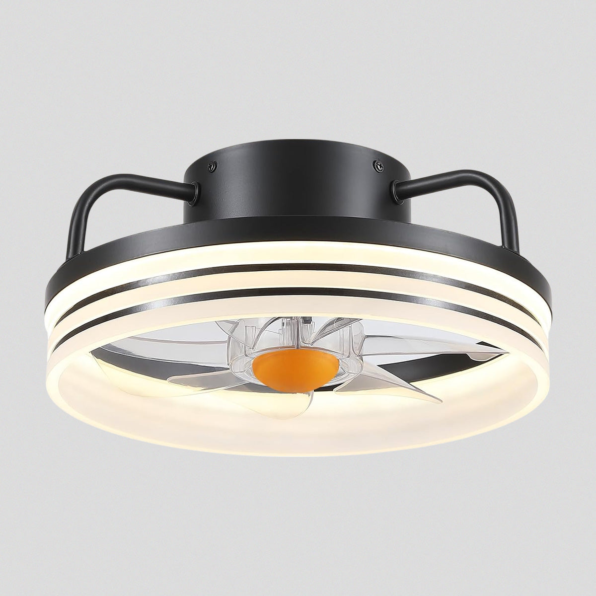 Modern LED Flush Mount Ceiling Fan Light 13"