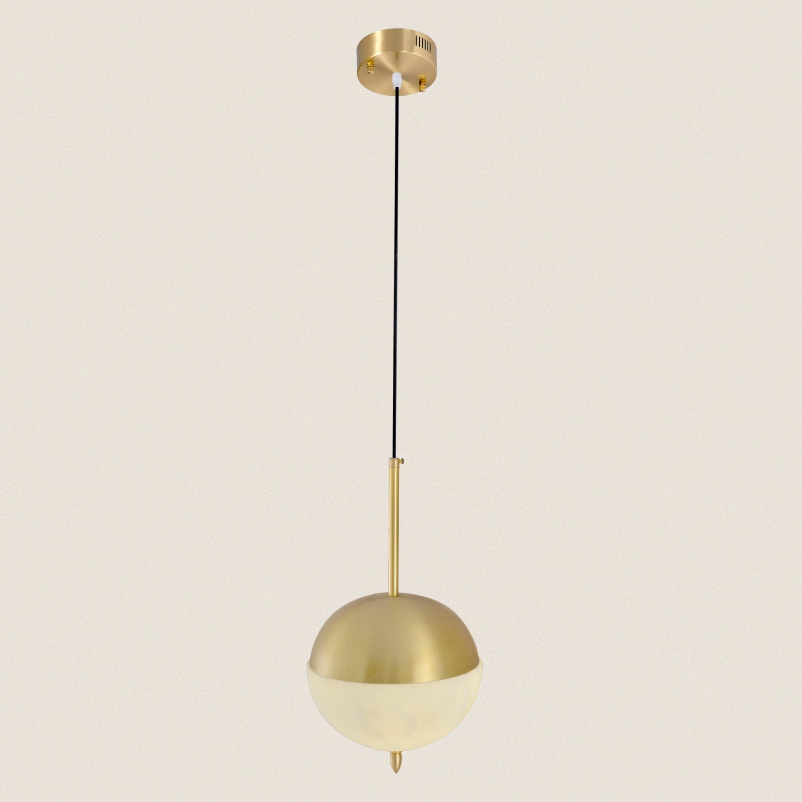 Modern Half-Sphere Alabaster Pendant Light