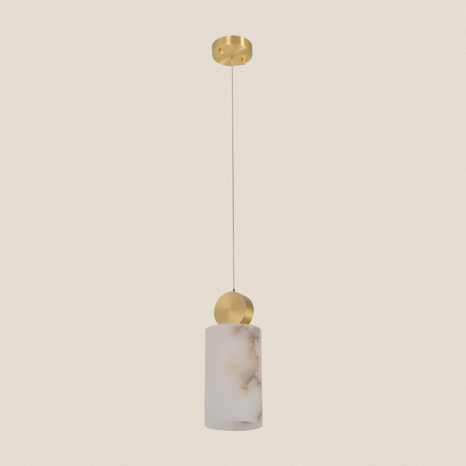 Modern Alabaster Cylinder Pendant Light