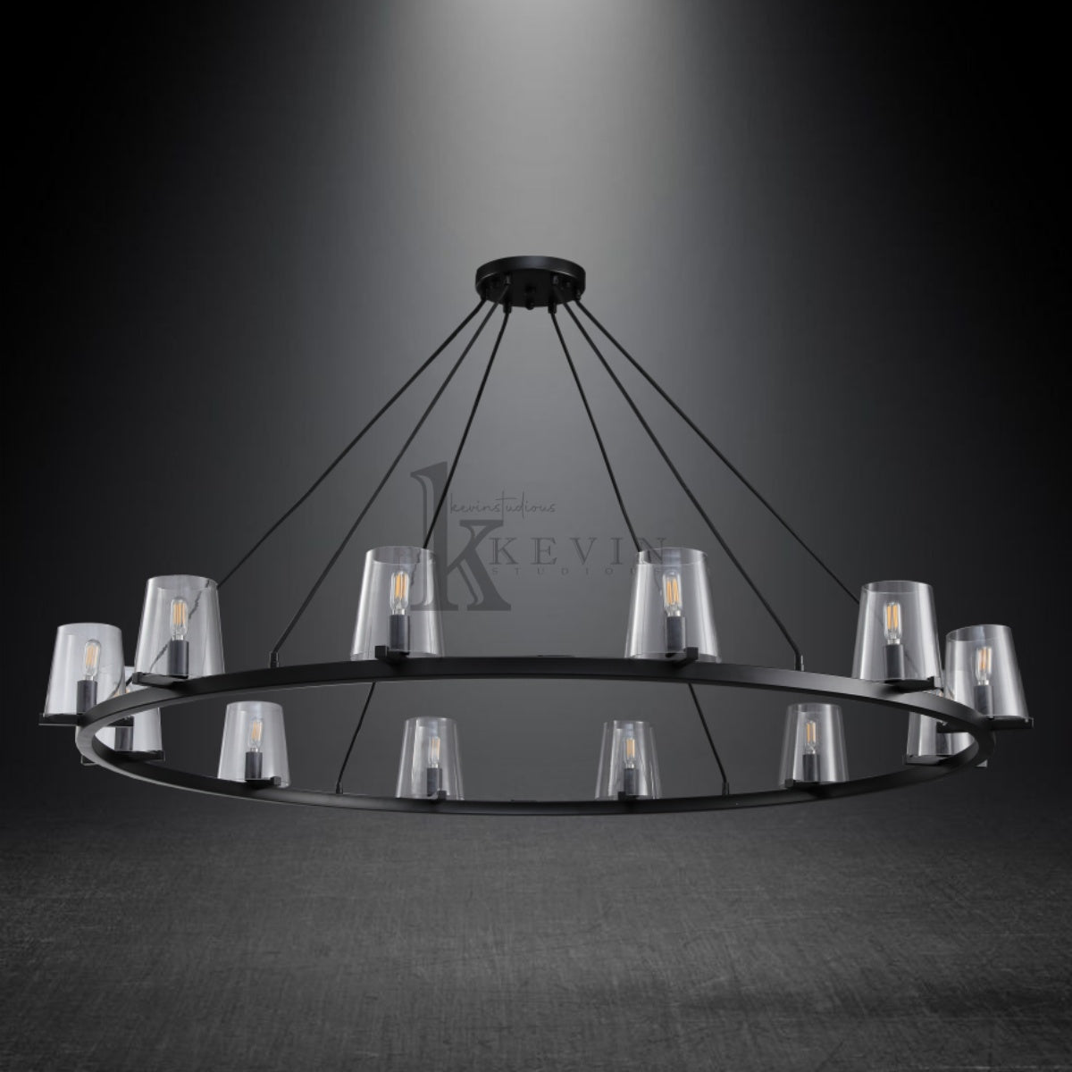 Joshua Modern Clear Glass Shade Round Pendant Light